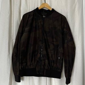 Dark Green Camo Bomber Jacket